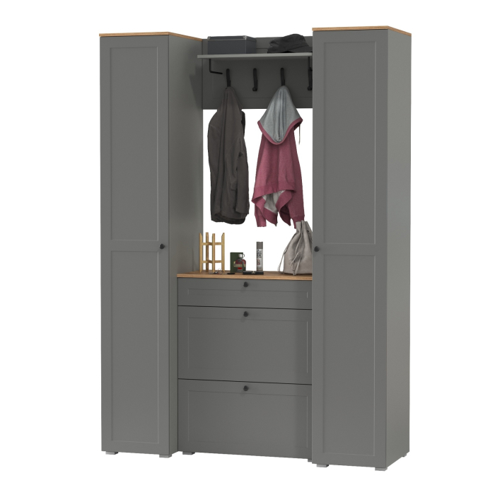 Прихожие, Два шкаф-пенала с полками и обувница с вешалкой для верхней одежды Остин