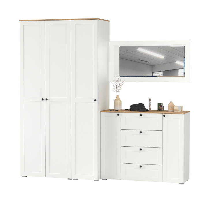 Прихожие, Набор мебели в прихожую Остин с зеркалом № 38