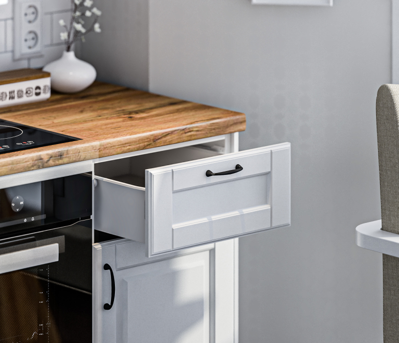 Кухонные гарнитуры, Кухонный гарнитур Регина Белый / МДФ Белый матовый 2,4 м