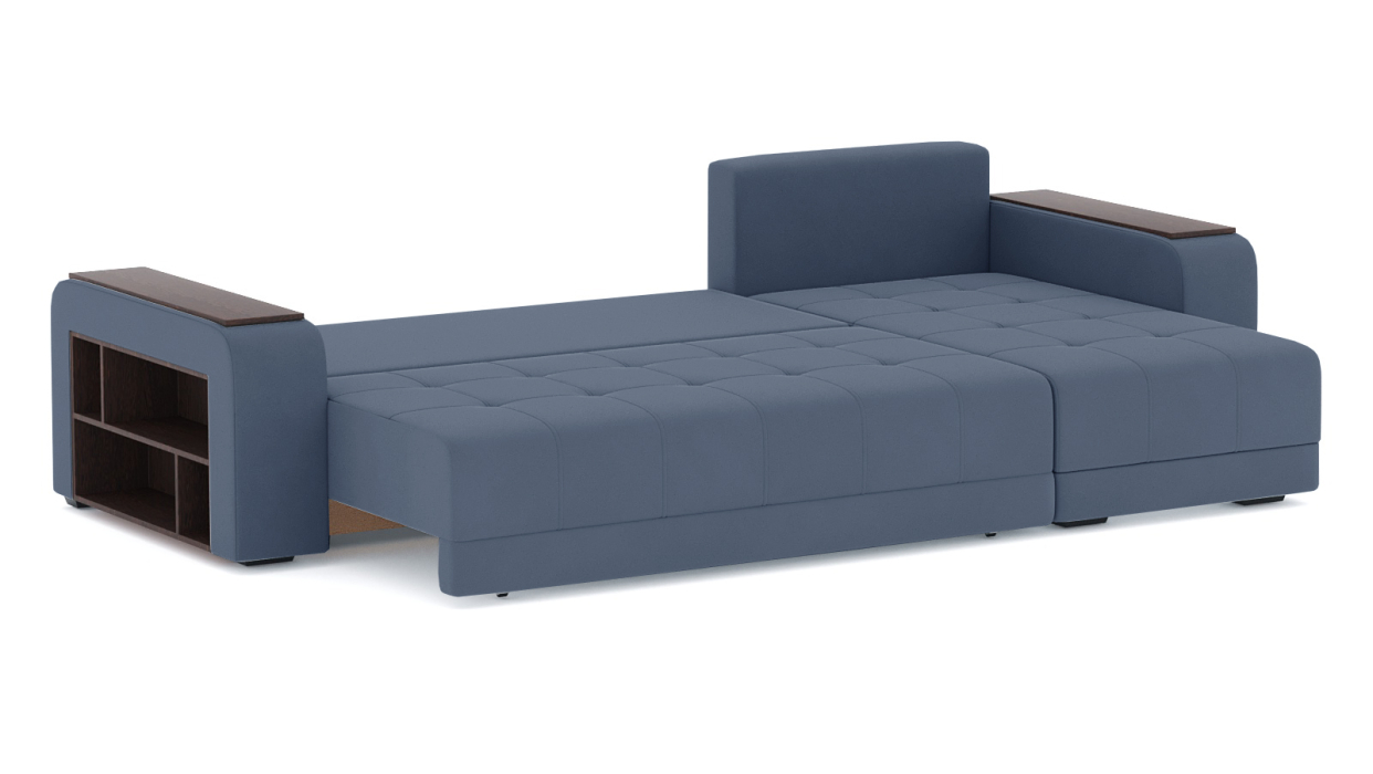 Диваны угловые в гостиную, Диван-кровать угловой Дубай еврокнижка, велюр