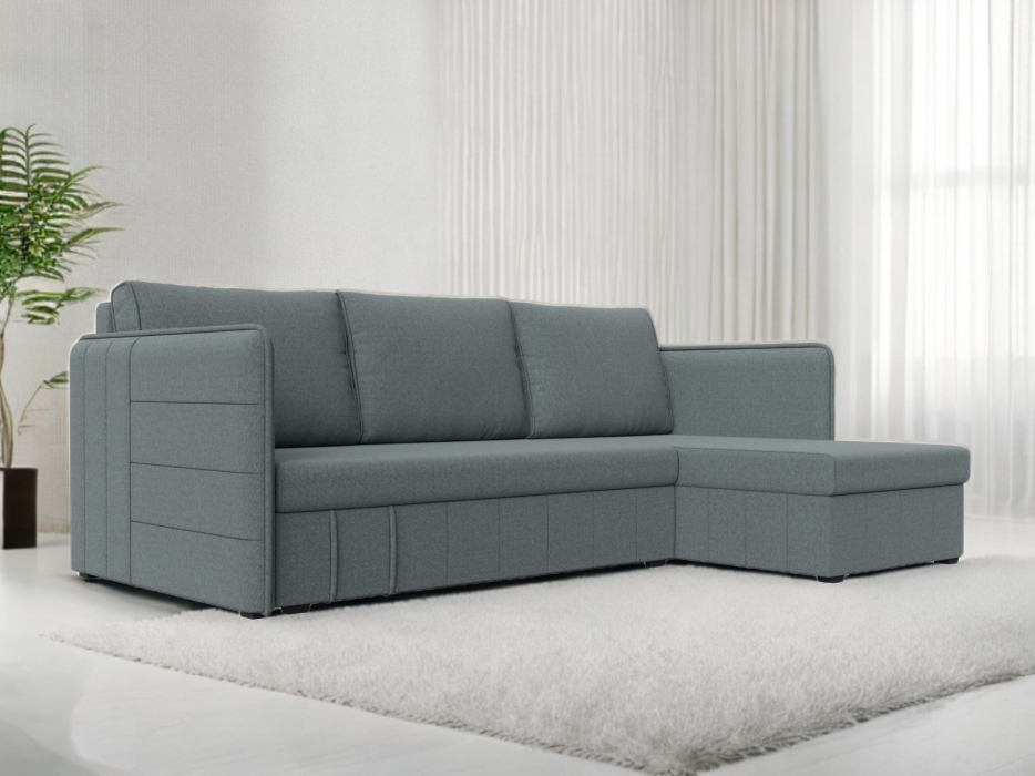 Диваны угловые в гостиную, Диван угловой Слим универсальный угол, рогожка Амур