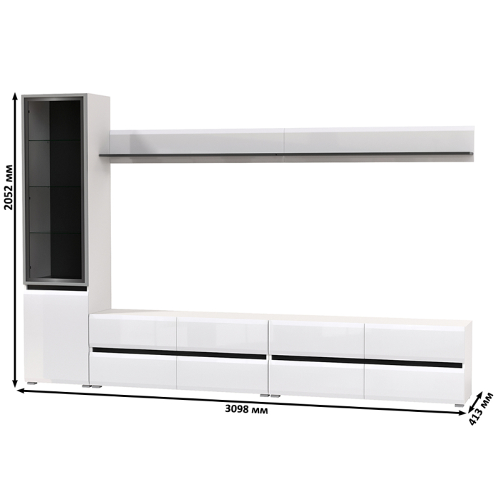 Стенки для гостиной, Модульная стенка Сидней № 102 