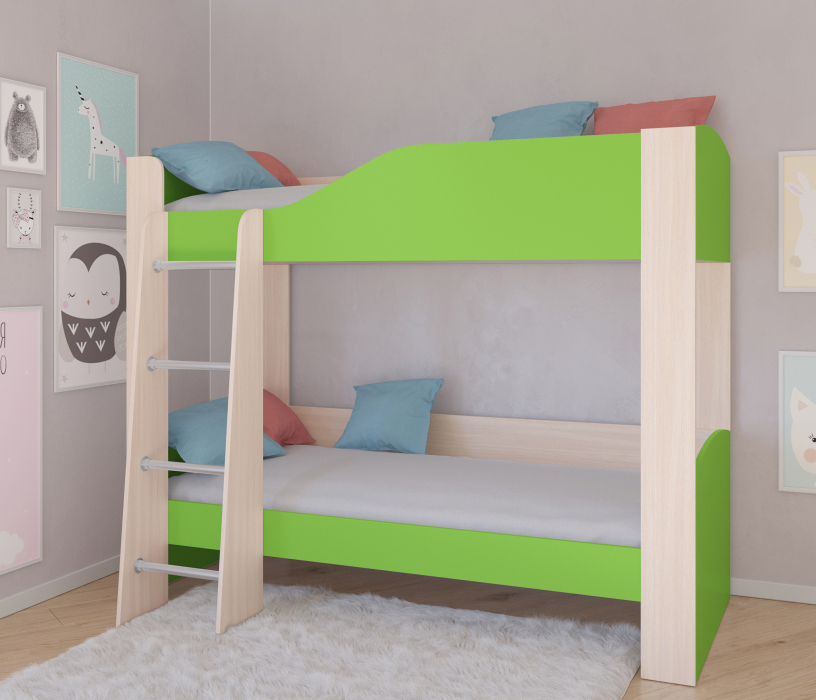 Для подростков, Кровать двухъярусная Астра 2 без ящика Дуб молочный