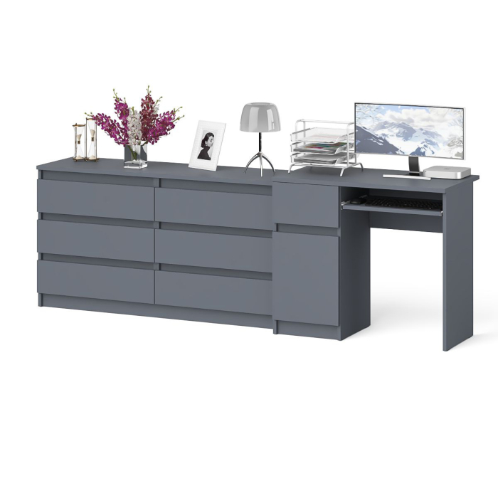 Компьютерные столы, Комод 6-ть ящиков Мори 1380 и стол компьютерный МС-1 дверка и ящик слева