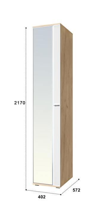 Шкафы одностворчатые, Шкаф-пенал Эмилия ЭЛ-15К с зеркалом