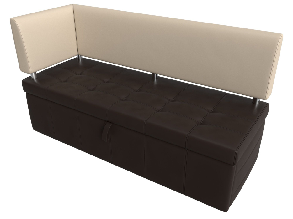 Диваны угловые кухонные, Кухонный прямой диван Стоун с углом левый, экокожа