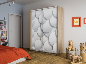 Шкаф-купе Экспресс 2-х дверный Фотопечать Шары Стекла 160х45х240