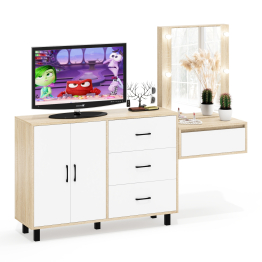 Стол косметический навесной с подсветкой и тумба-комод 123-1204.