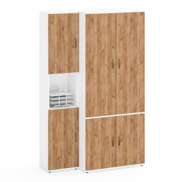 Шкаф для одежды глубокий и пенал две дверки и ниша Лидер-8