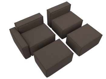 Диван угловой модульный Лига-063 угол левый, рогожка Амур