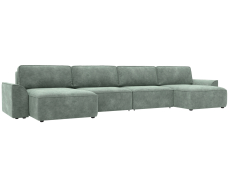 Диваны прямые со спальным местом, Диван п-образный Лига-048 НПБ лонг, велюр BRUT