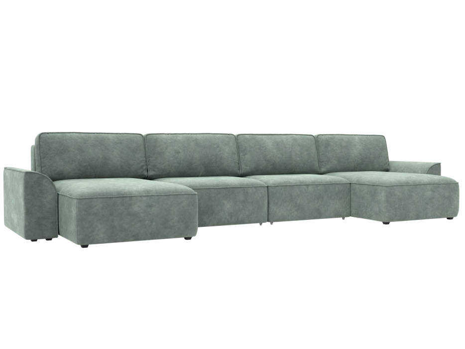 Диваны прямые со спальным местом, Диван п-образный Лига-048 НПБ лонг, велюр BRUT