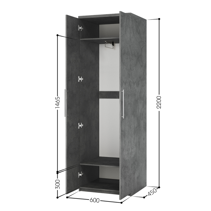 Для одежды, Шкаф для одежды Мелодия МШ-21 60х45