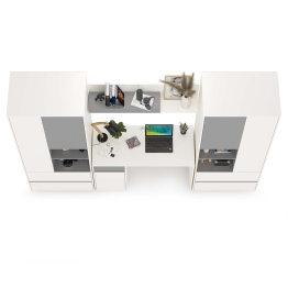 Стол компьютерный с двумя шкафами и навесной полкой Торонто № 05