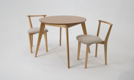Стол Сканди К 100 натур со стульями Франк натур велюр бежевый