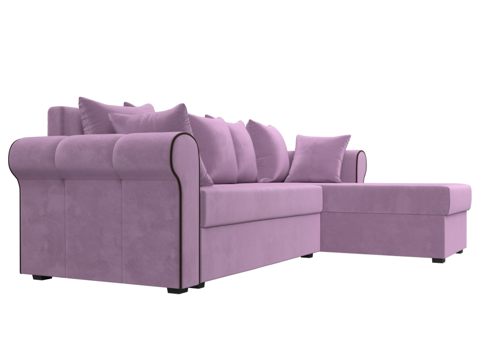 Диваны угловые в гостиную, Угловой диван-кровать Рейн, еврокнижка, микровельвет, правый