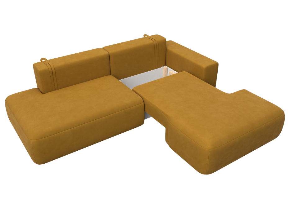 Диваны угловые в гостиную, Диван угловой Лига-036 НПБ Модерн правый угол, велюр BRUT