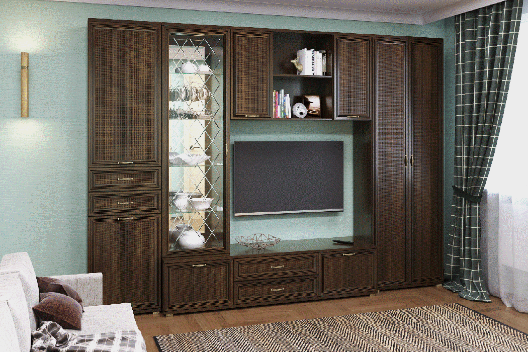 Стенки для гостиной, Модульная гостиная Карина композиция 21