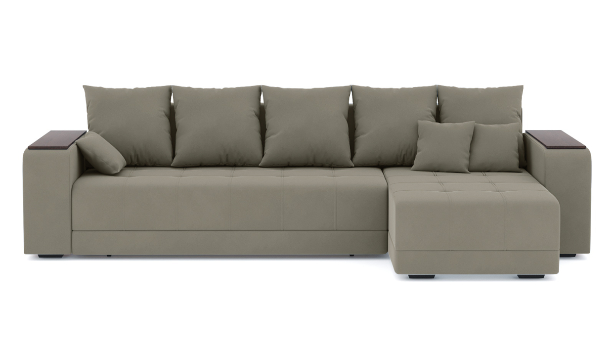 Диваны угловые в гостиную, Диван-кровать угловой Дубай еврокнижка, велюр