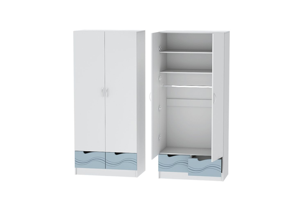 Прямые, Шкаф 2х створчатый Бриз Волна