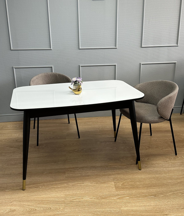 Обеденные столы, Стол Kenner K1200 раздвижной, стекло белое глянец