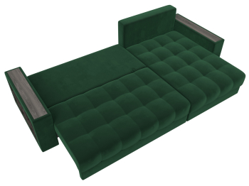 Диван угловой с декором и полкой Лига-050 НПБ, велюр SEVEN