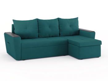 Диван-кровать угловой Дубай Майами еврокнижка трехсекционная, велюр