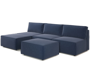 Угловой диван модульный Гамма 285х170х70 см, левый