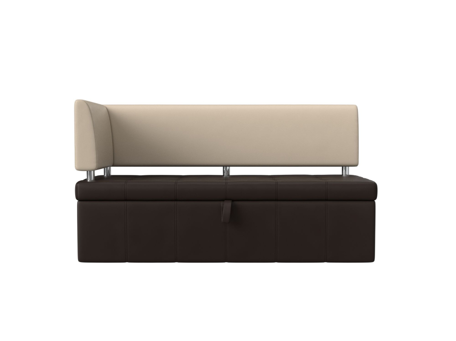 Диваны угловые кухонные, Кухонный прямой диван Стоун с углом левый, экокожа