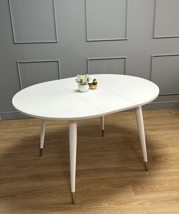 Обеденные столы, Стол Kenner K1000 раздвижной, стекло белое сатин