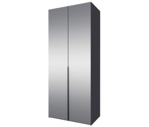 Шкаф 2-х дверный с зеркалом Лаура 9 Серый уголь