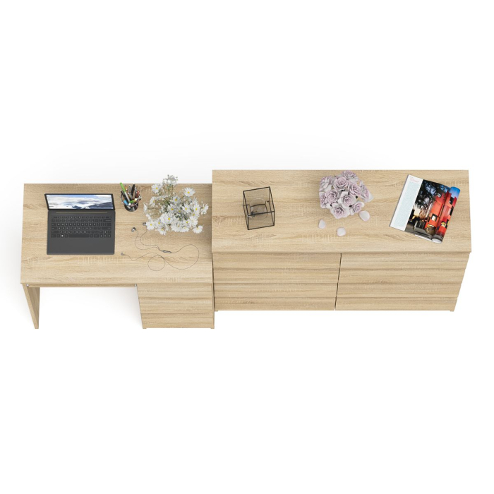 Компьютерные столы, Комод Мори МК1200 8-мь ящиков со столом компьютерным МС-6 правым