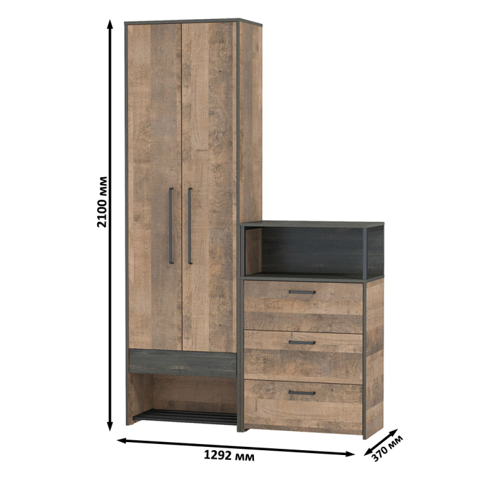 Прихожая, Шкаф для одежды и комод с ящиками Трувор