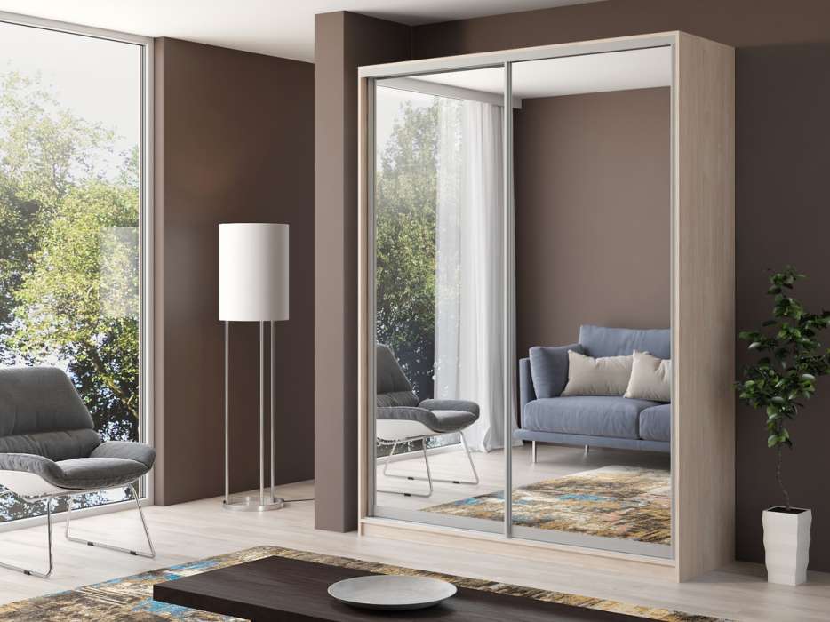 Шкафы-купе, Шкаф купе 2-х дверный Айсберг 180 зеркало