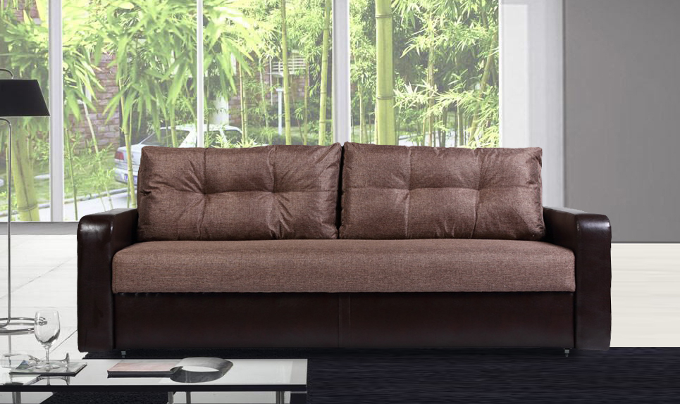 Диваны прямые, Диван-кровать еврокнижка Дублин 150, рогожка /экокожа