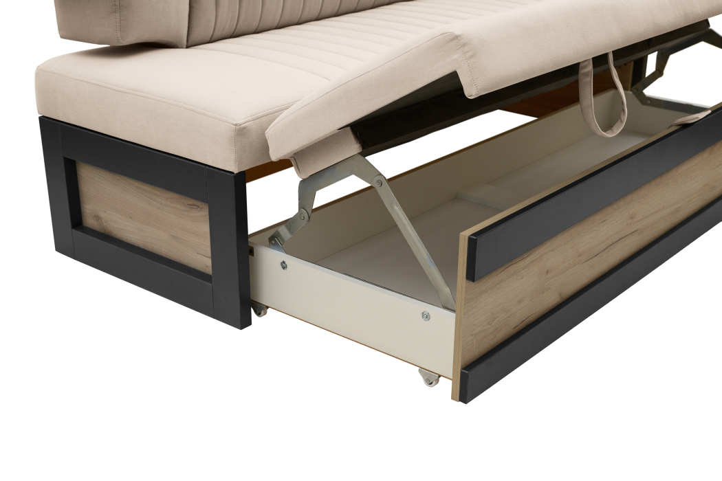 Диваны прямые кухонные, Прямой кухонный диван Парус 174 Дуб крафт серый