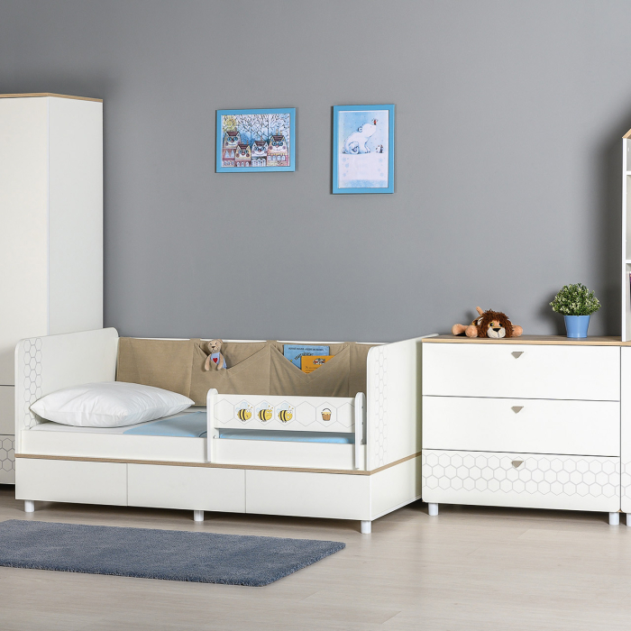 Детские комнаты, Детская кровать с ящиками и комод Эйп