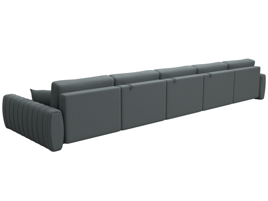 Диваны угловые в гостиную, Диван П-образный Лига-057 НПБ МегаЛонг, рогожка Амур