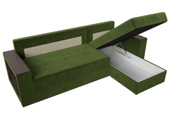 Диван угловой Дубай Лайт, микровельвет, правый угол