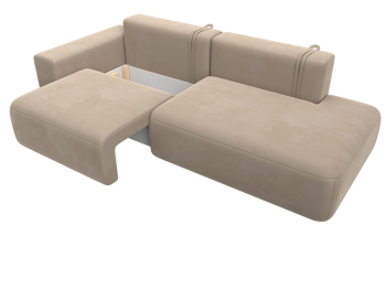 Диван прямой Лига-036 Модерн подлокотник слева, велюр