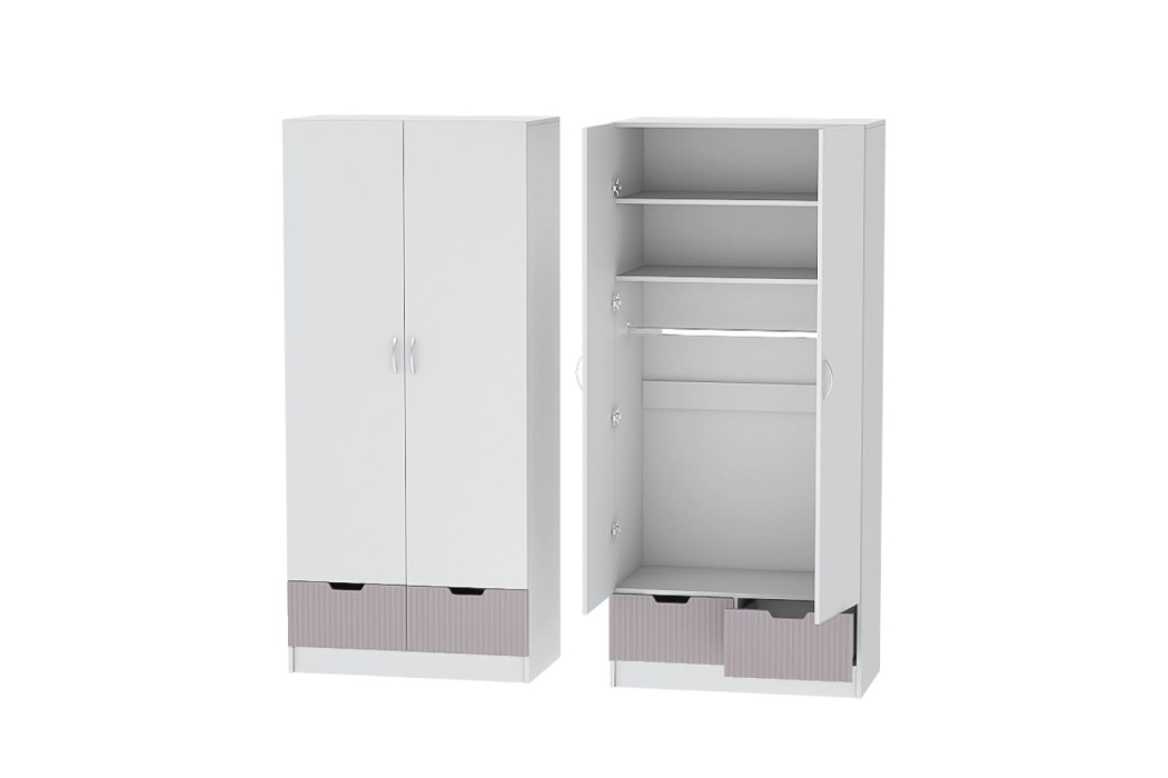 Прямые, Шкаф 2х створчатый Бриз Полосы