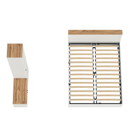 Кровать со спальным местом 1600 с ортопедическим основанием с тумбой и шкаф-пеналом Остин