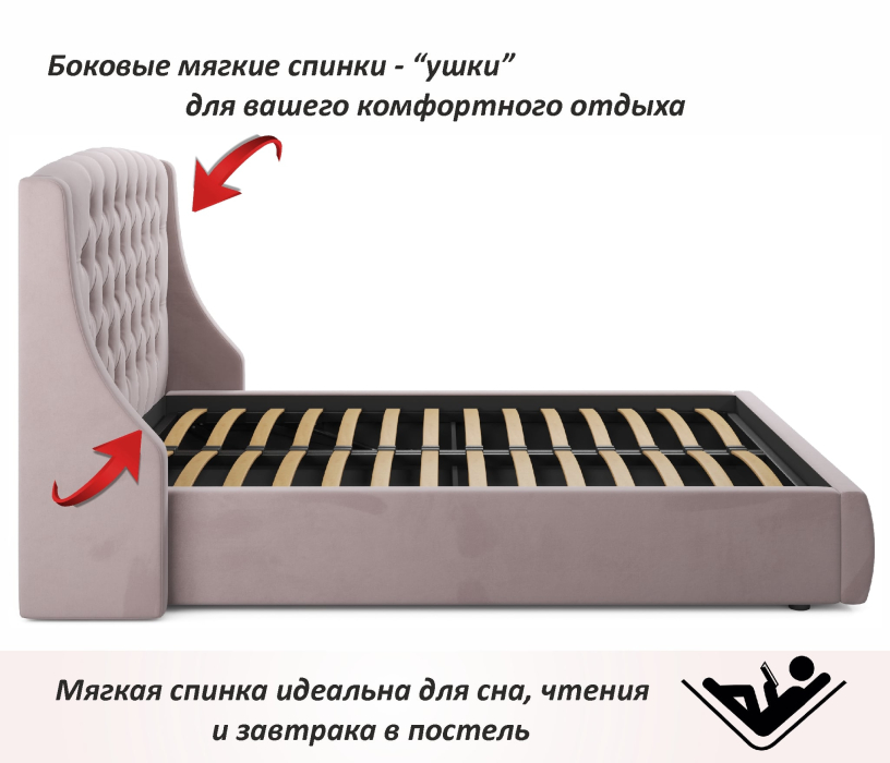 Двуспальные, Мягкая кровать Stefani 1600 с подъемным механизмом