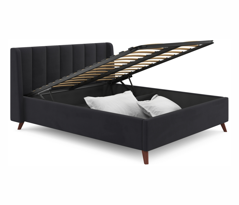 Мягкая кровать, Мягкая кровать Betsi 1600 с подъемным механизмом и матрасом PROMO B COCOS