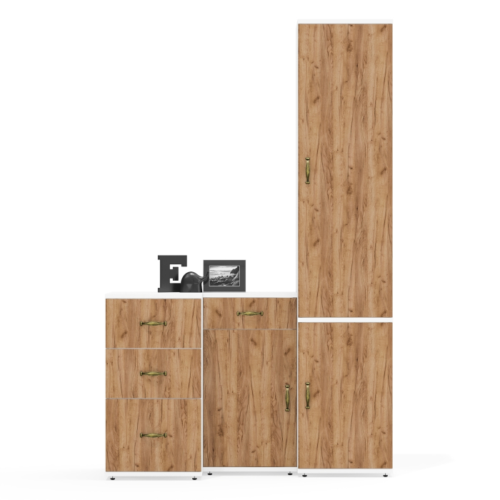 Домашние кабинеты, Две тумбочки Лидер-8 МД 3.15 и МД 3.16 и пенал глубиной 375 мм. МД 21Б