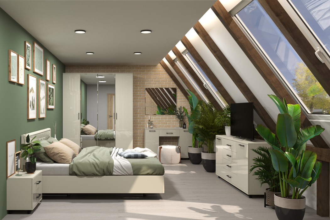 Спальня, Модульная спальня Грейс композиция 4  Серый Кашемир