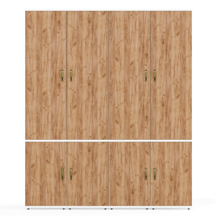 Шкафы распашные, Мебельная стенка из четырёх узких шкафов с вешалкой для одежды и полкой Лидер-8