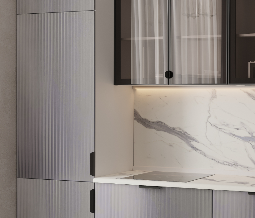 Кухонные гарнитуры, Кухонный гарнитур Регина Белый/Роял Графит 3,2 м