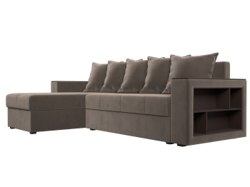 Диван угловой Дубай Лайт, велюр, левый угол