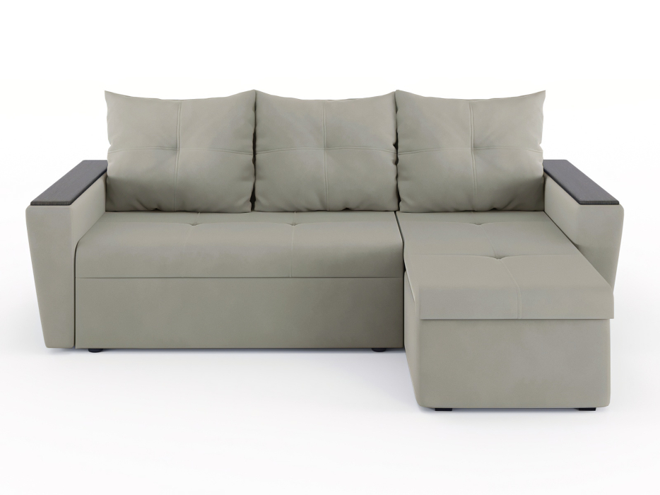 Диваны угловые в гостиную, Диван-кровать угловой Дубай Майами еврокнижка трехсекционная, велюр